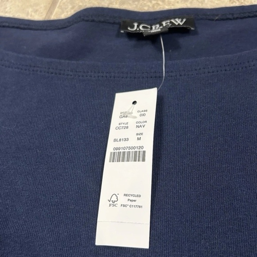 NWT J.Crew Women's Cotton Striped Boat Neck Top M Mariner Coastal Preppy - Picture 9 of 9